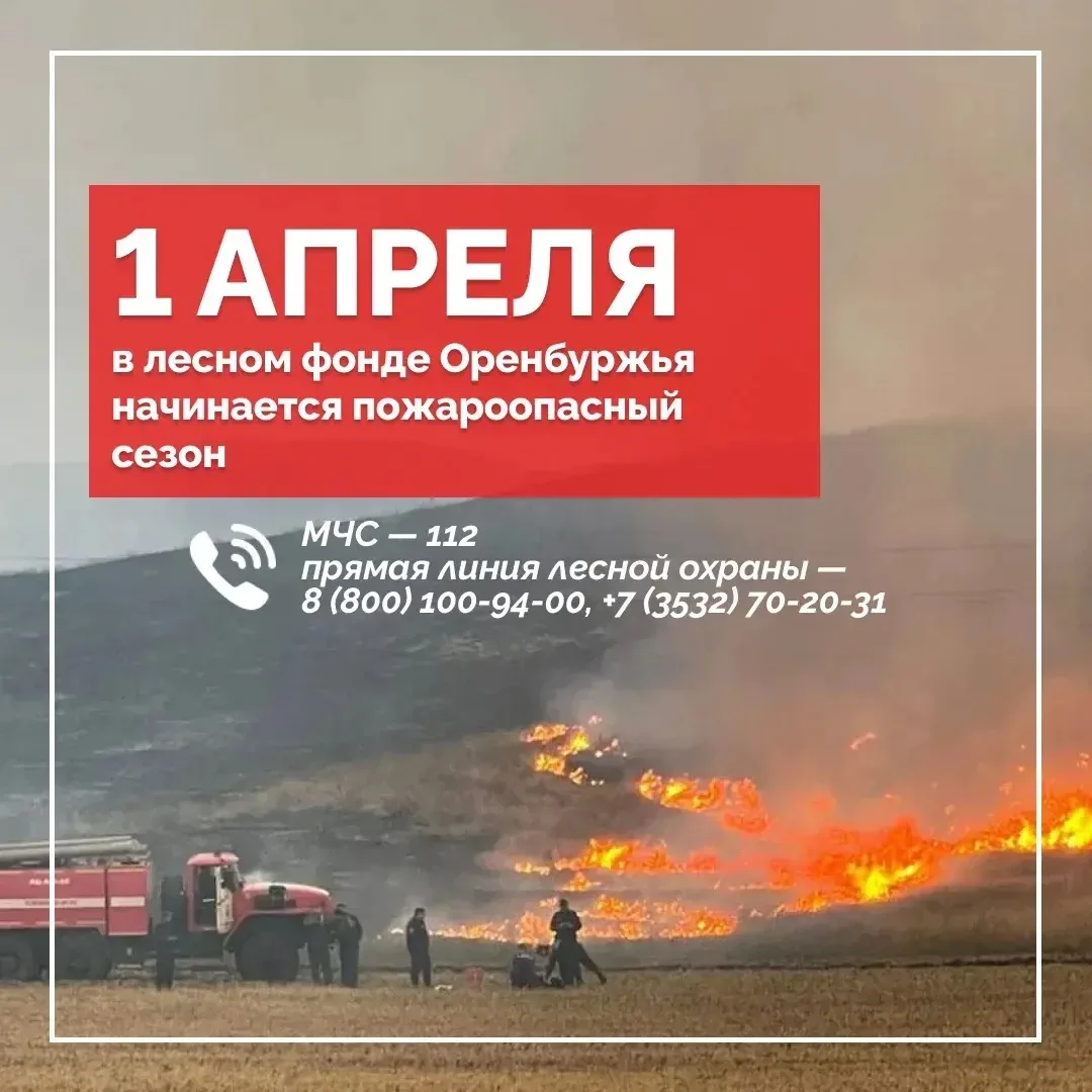 В Оренбургской области начал действовать пожароопасный сезон
